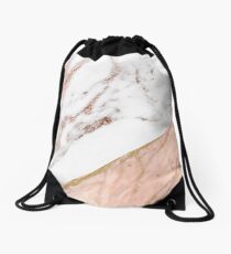 Rose gold marble blended Drawstring Bag