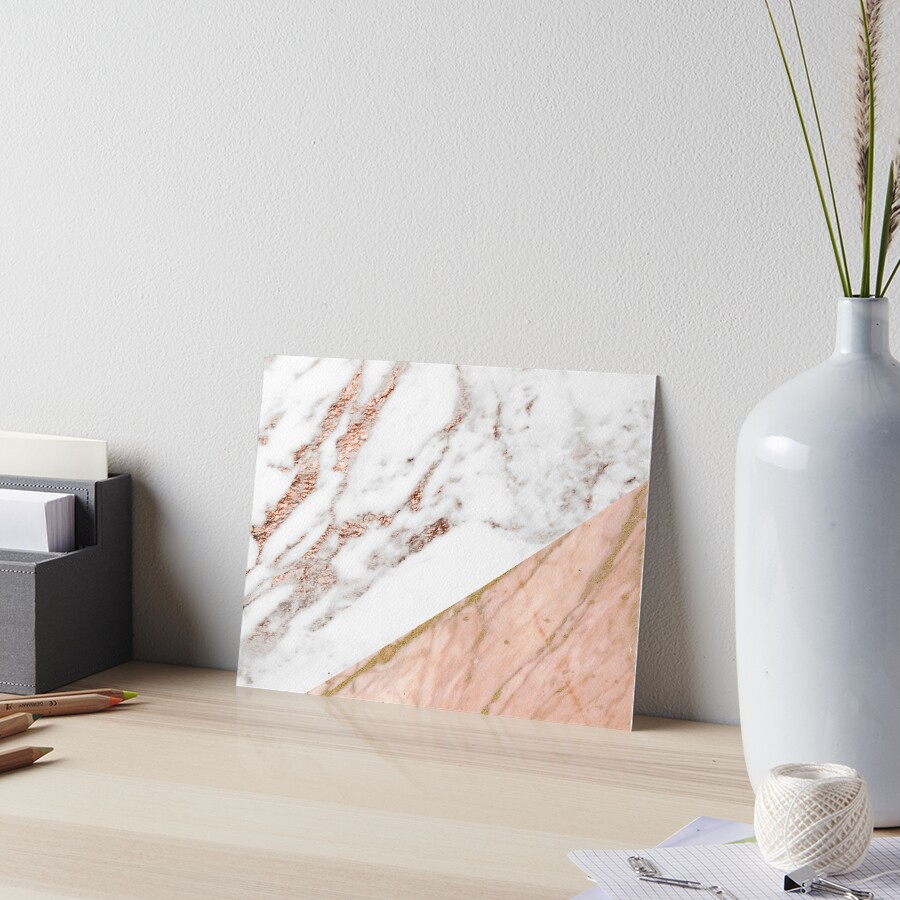 Rose gold marble blended Art Board Print