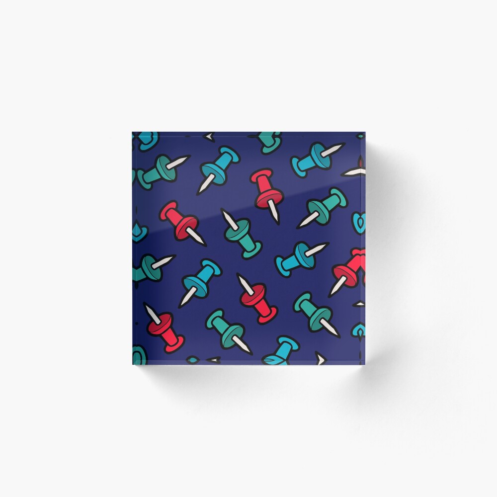 Map Tack Pattern Acrylic Block