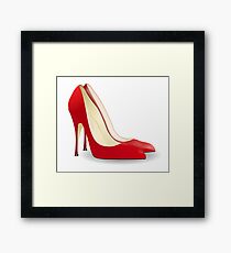 High Heels, Heels, Shoes, Pumps, Stilettos, Red Framed Print