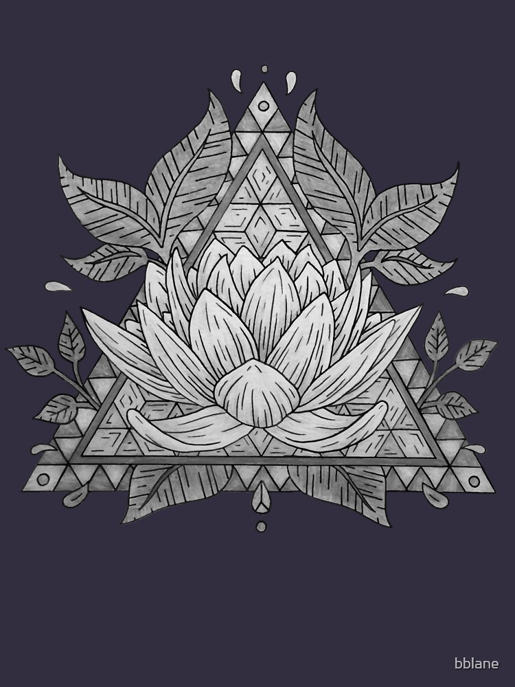 Grey Lotus Flower Geometric Design by bblane