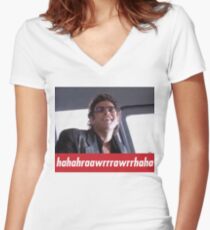 Jeff Goldblum Laugh Women's Fitted V-Neck T-Shirt