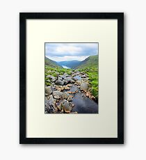 The upper lake, Glendalough viewed from above the waterfall Framed Print