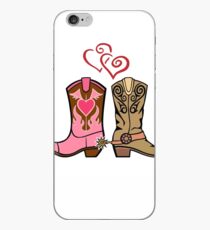 Cowboy Boots and Cowgirl Boots Illustrated Shirt iPhone Case