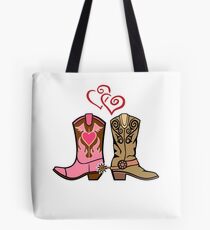 Cowboy Boots and Cowgirl Boots Illustrated Shirt Tote Bag