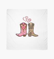 Cowboy Boots and Cowgirl Boots Illustrated Shirt Scarf