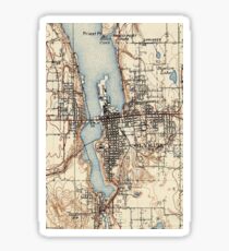 Vintage Karte von Olympia Washington (1934) Sticker