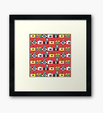 Colorful Toy Cameras Pattern Framed Print