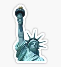 Pegatina Estatua de la libertad de América en el cielo azul