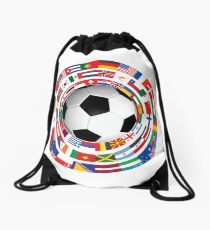 World Flag Football Soccer Cup Collection Drawstring Bag