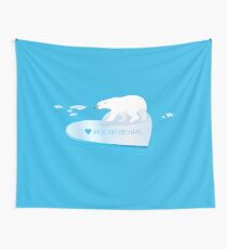 Liebe Eisbären - Eis Herz Wandbehang