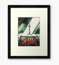 The Legend of Zelda, A Link To The Past - Sword in Stone Poster Recreated Framed Print