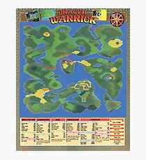 NES Dragon Warrior Karte Poster - selten und super cool Fotodruck