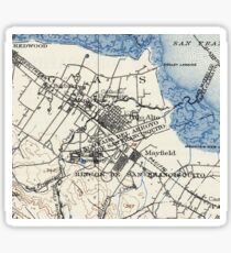 Vintage Map of Palo Alto California (1899) Sticker