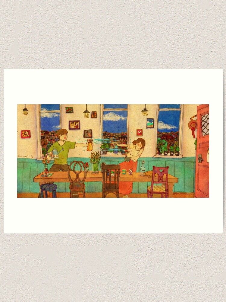 Alternate view of Water gun fight Art Print