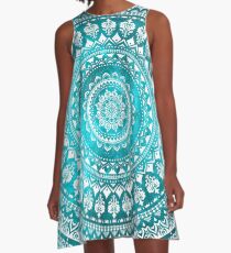 Mandala Turquoise A-Line Dress