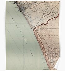 Vintage Map of Venice Beach California (1923) Poster