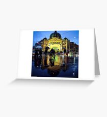 Rush hour in the rain Greeting Card