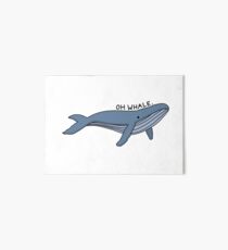 'Oh Whale.' Whale Illustration 1 Art Board Print