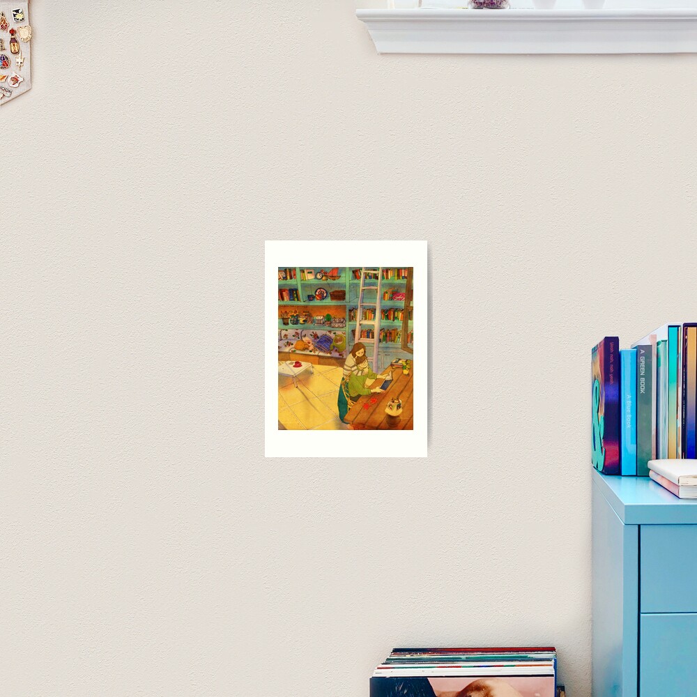 Reading a book Art Print