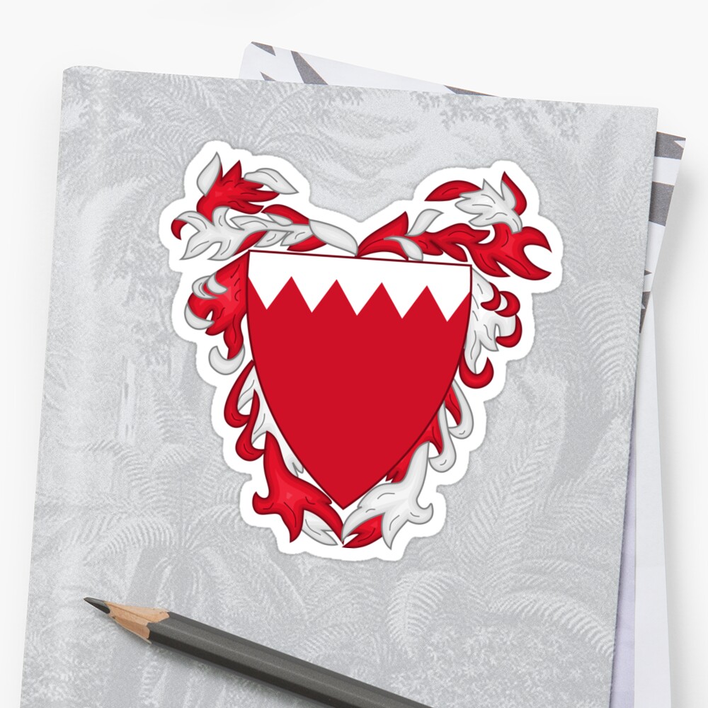 Download "Bahrain coat of arms" Sticker by Tonbbo | Redbubble