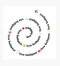 Love Budapest, icons, white Photographic Print
