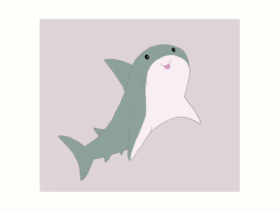 "Cute Shark Cartoon" Art Print by catje | Redbubble