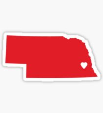 Nebraska Love in Red Sticker