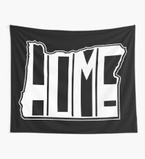 Oregon Home- White Wall Tapestry