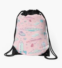 Galaxy Babe Pattern Drawstring Bag