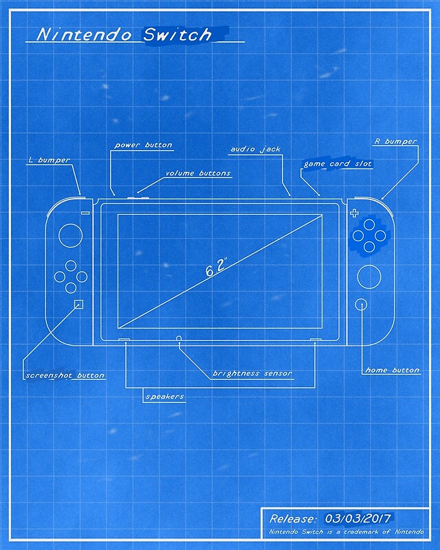 Nintendo Switch Blueprint Posters By Rocksoft Redbubble 6162