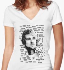 "Wow."- Owen Wilson Women's Fitted V-Neck T-Shirt