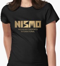 Retro Gold and Black Nismo Nissan Motorsport Logo Women's Fitted T-Shirt