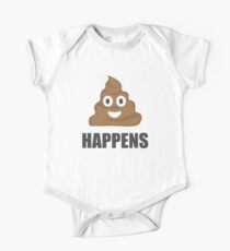Scheiße passiert (Poop Emoji) Dunkles Schreiben Baby Body Kurzarm