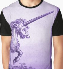 Antikes Einhorn Gravur Grafik T-Shirt