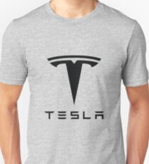 Tesla Black Logo Unisex T-Shirt
