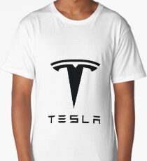 Tesla Black Logo Long T-Shirt