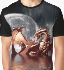 Dragon Moon Fantasy Art Design Graphic T-Shirt