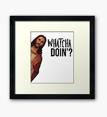 Jesus beobachtet Meme Gerahmtes Wandbild