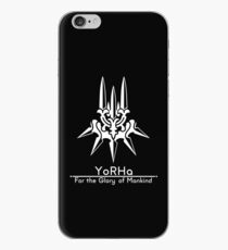 YoRHa + Motto Black Background iPhone Case