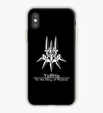 YoRHa + Motto Black Background iPhone Case