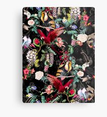 Blumen und Vögel IX Metalldruck