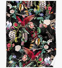 Floral and Birds IX Poster