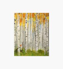Fox in an Autumn Birch Forest Art Board