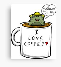 Coffee Toad Canvas Print