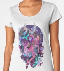 Mystischer Mitternachtsrosa-weißer Endstück Doe Frauen Premium T-Shirts