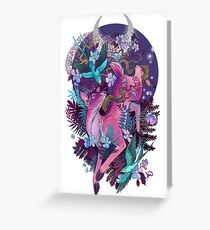 Mystic Midnight Pink White Tail Doe Greeting Card