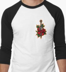 Naruto Konoha Kunai Through Rose Men's Baseball ¾ T-Shirt