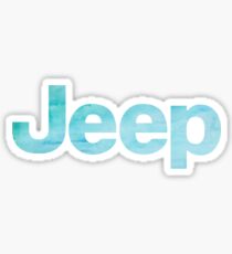 Teal Watercolor Jeep Sticker