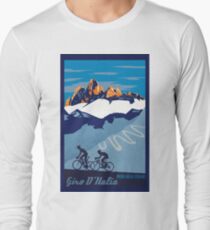 Giro D' Italia Retro Passo Dello Stelvio Cycling Poster Long Sleeve T-Shirt